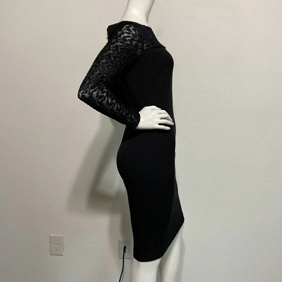 ROLAND MOURET x Banana Republic NEW Bodycon Dress Lace Long Sleeves Black Size 6 - Picture 5 of 9